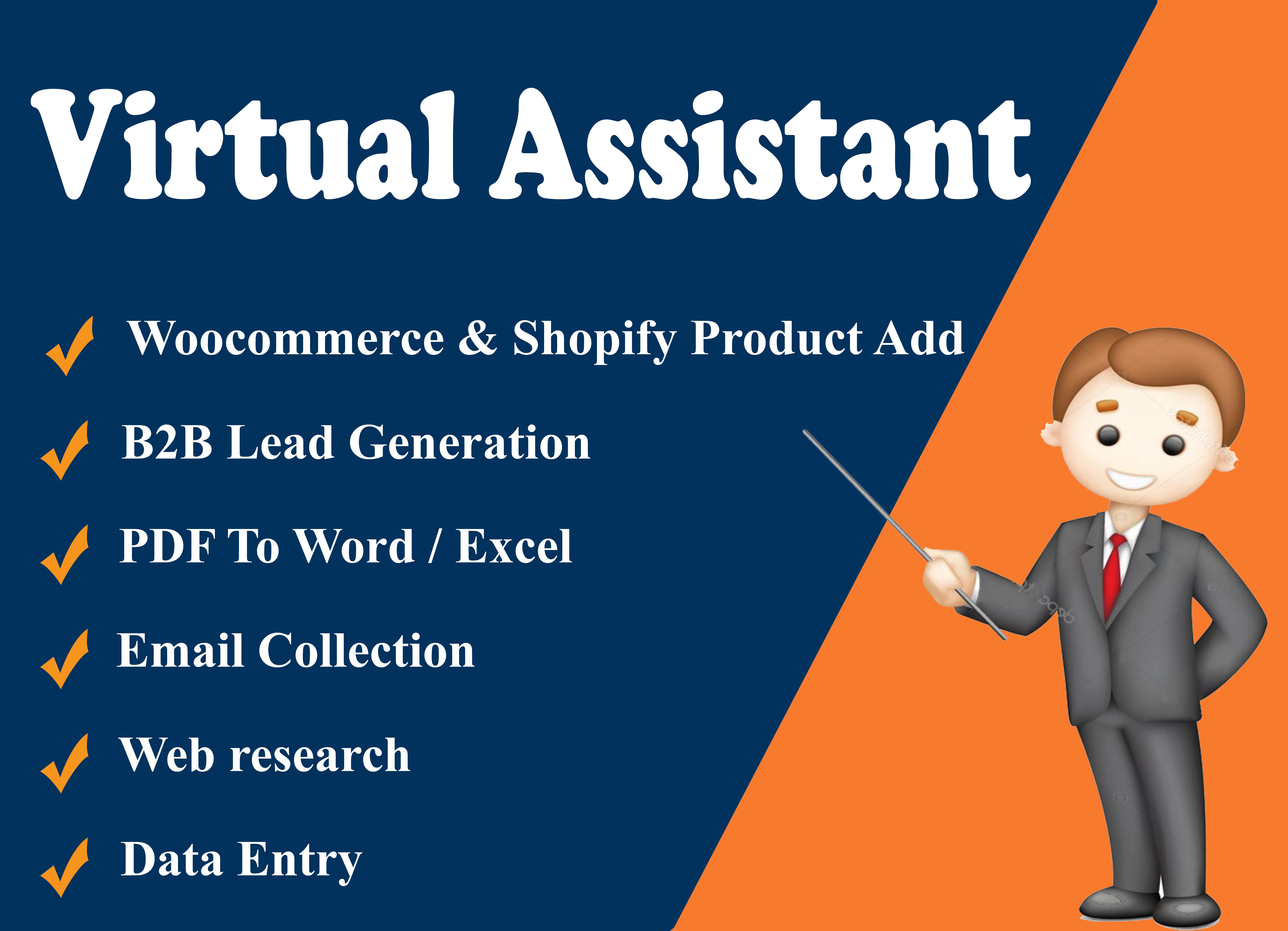 I will be your virtual assistant for Lead Generation ...