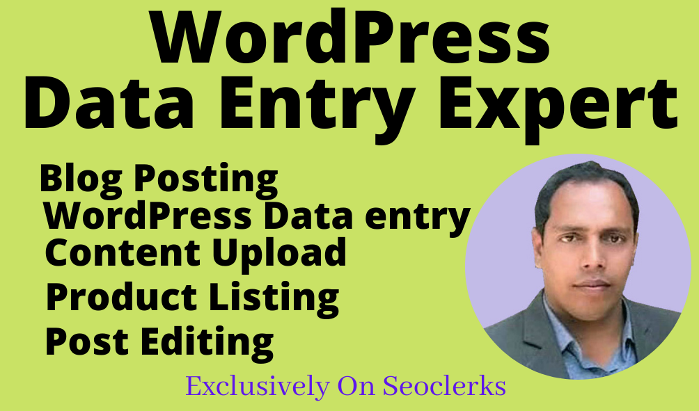 I will do wordPress data entry, e-commerce product l...