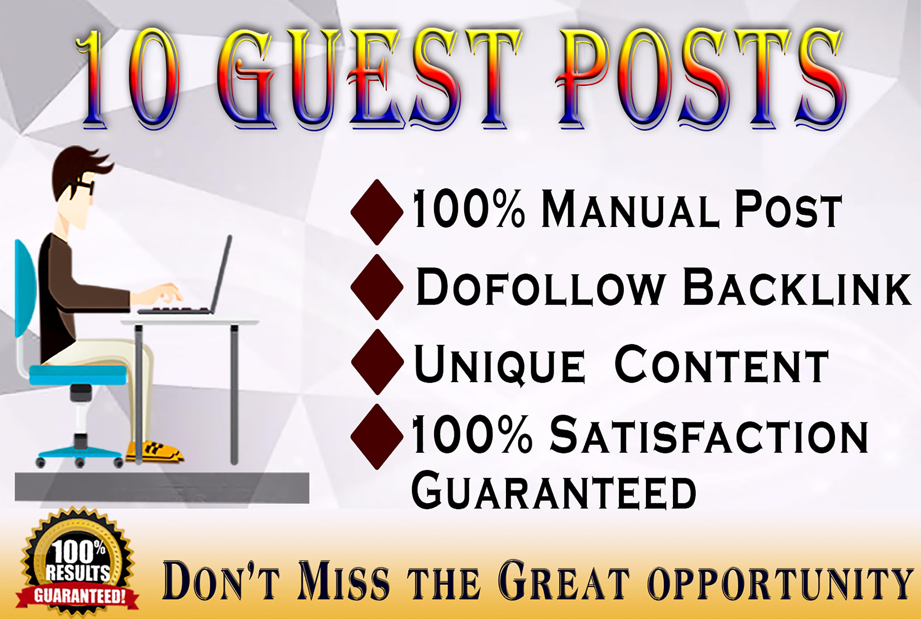 I will do 10 guest posting on DR 90 to 60 High Domain...
