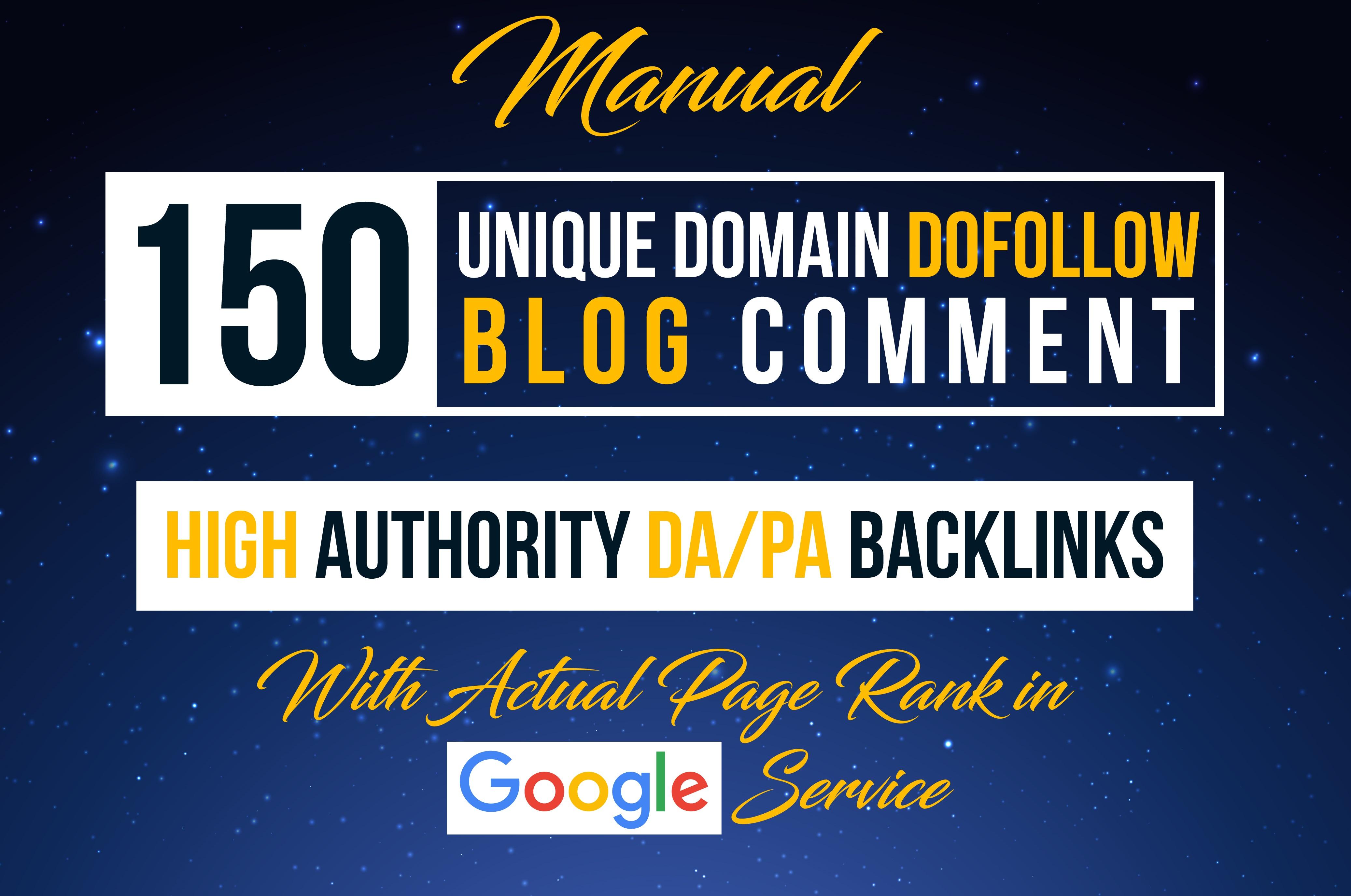 I will do 150 HQ Dofollow Blog Commenting backlinks