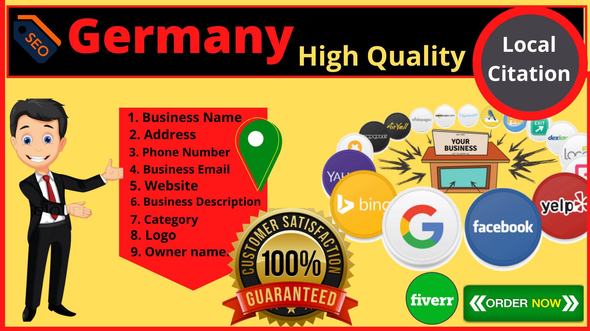 I will do 200 Germany local citations for your busine...