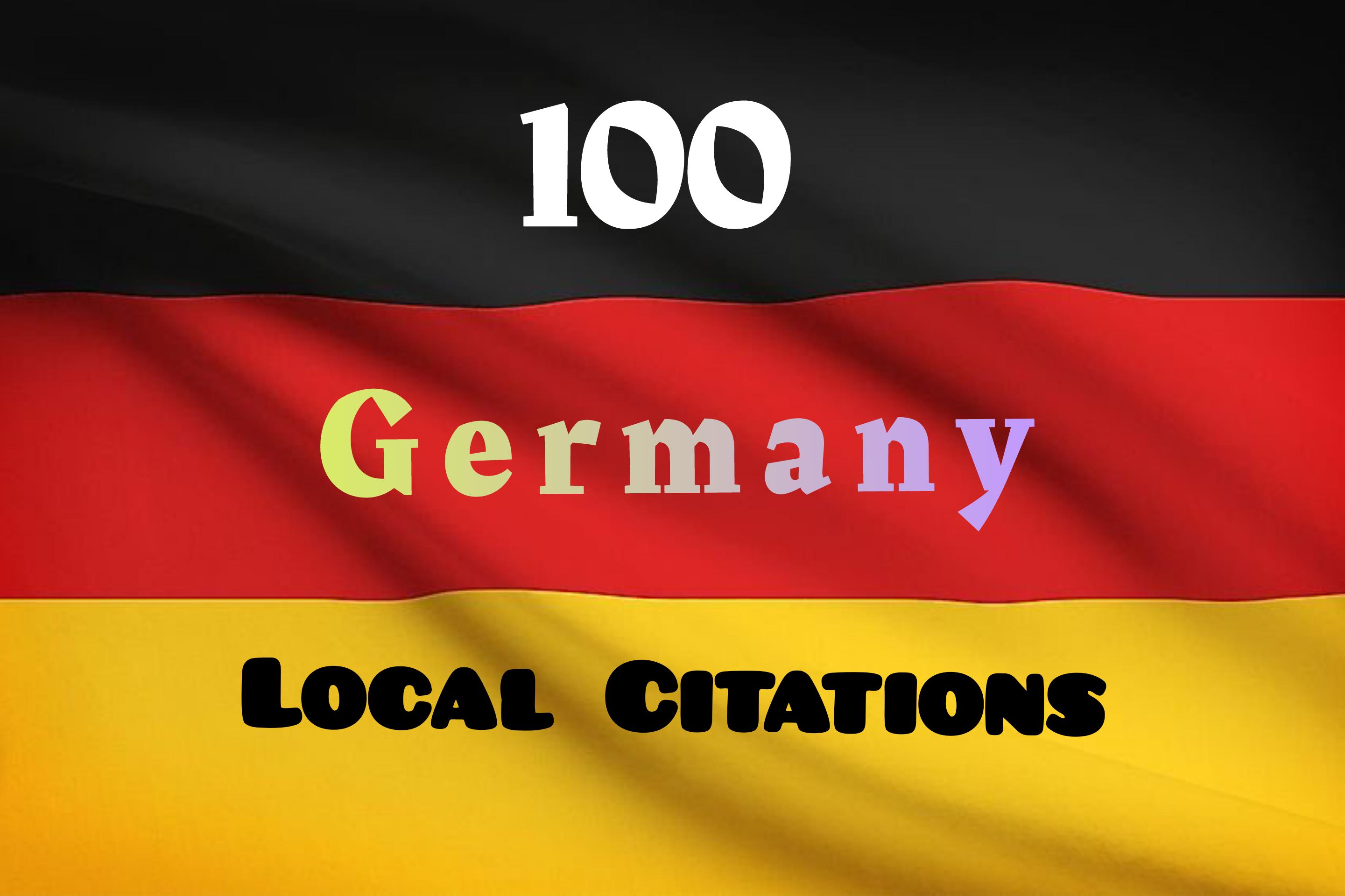 I will create top 100 Germany local citations for loc...