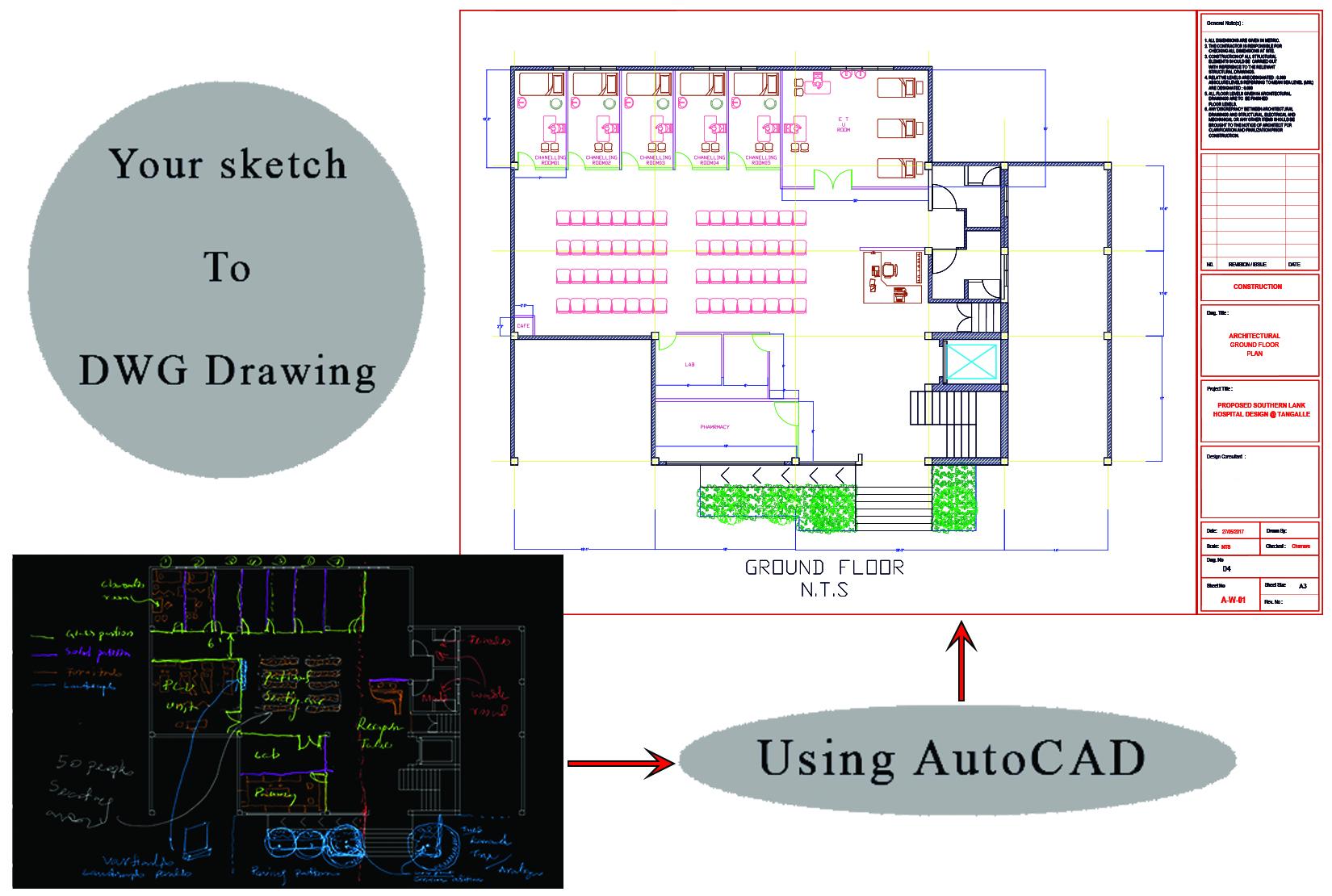 I will draw 2D architecture floor plan and landscape ...