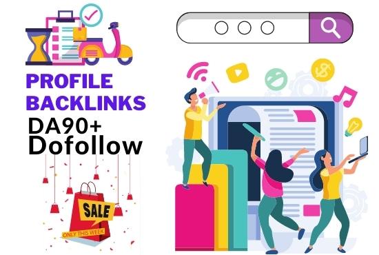 20 Profile Backlink create High Domain Authority site...