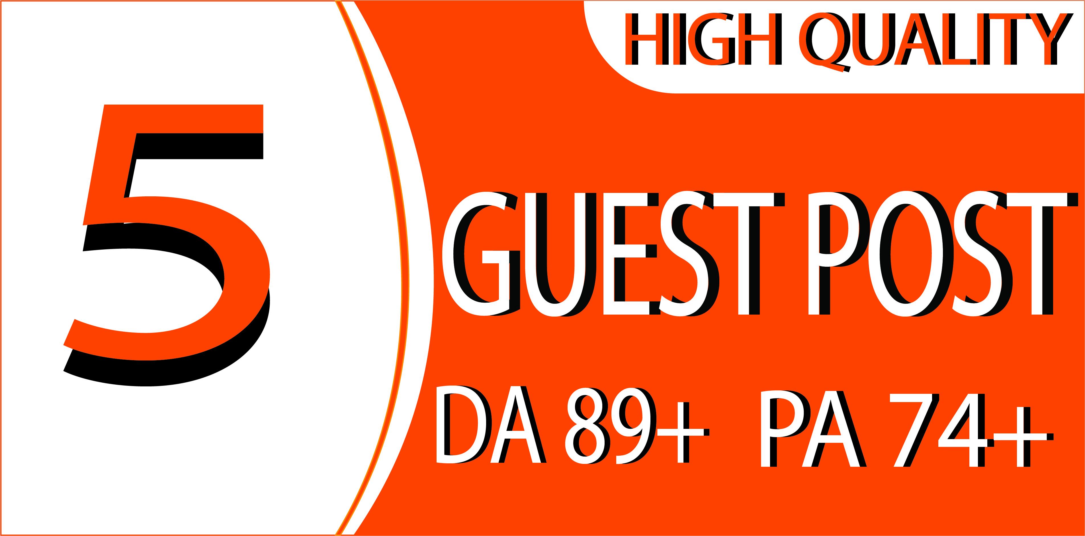 I will create 5 Guest Posts on 5 Real Sites