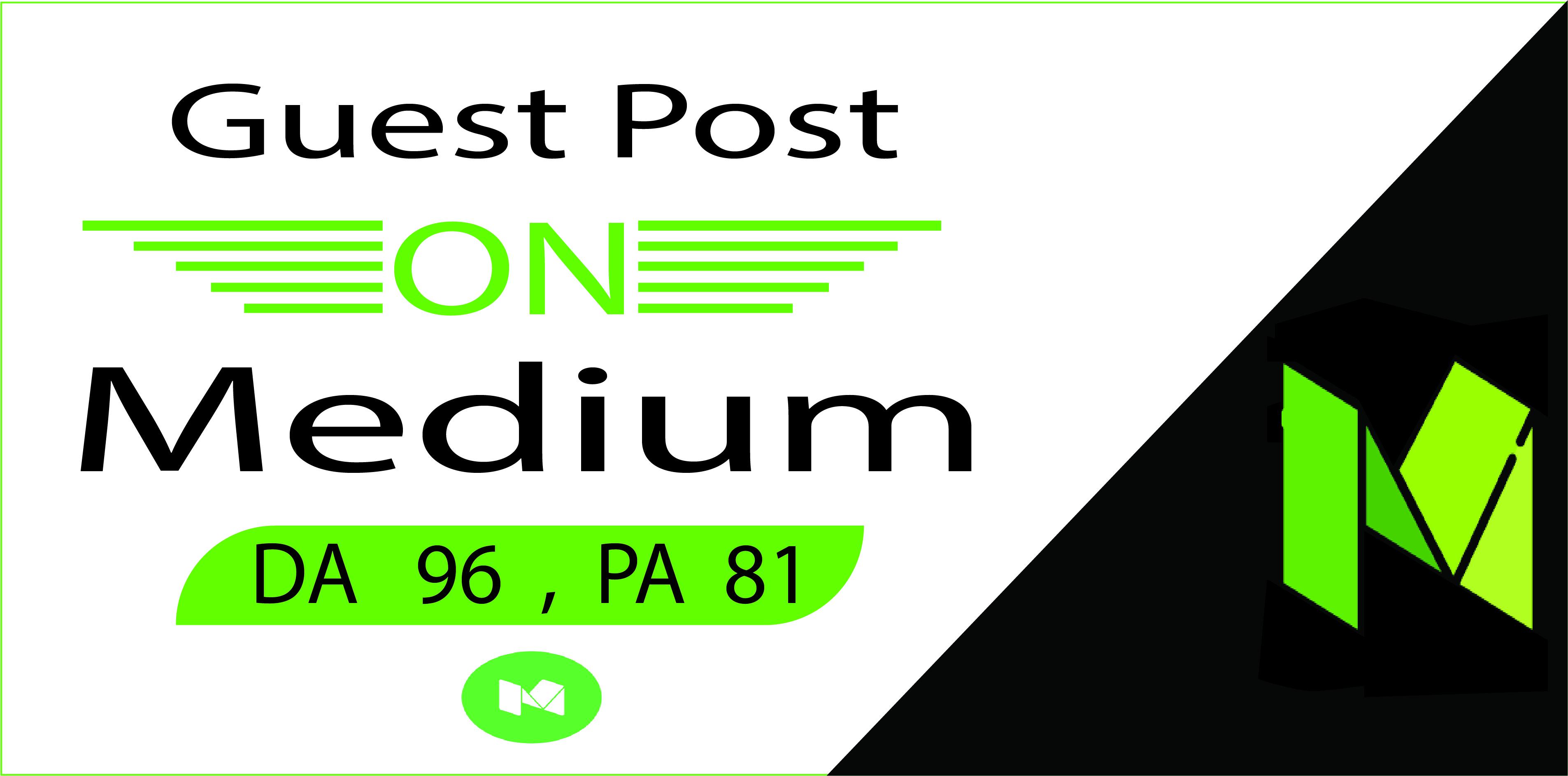 I will create guest post backlinks on Medium. com