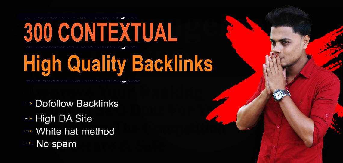 I will provide 300 contextual SEO dofollow backlinks ...