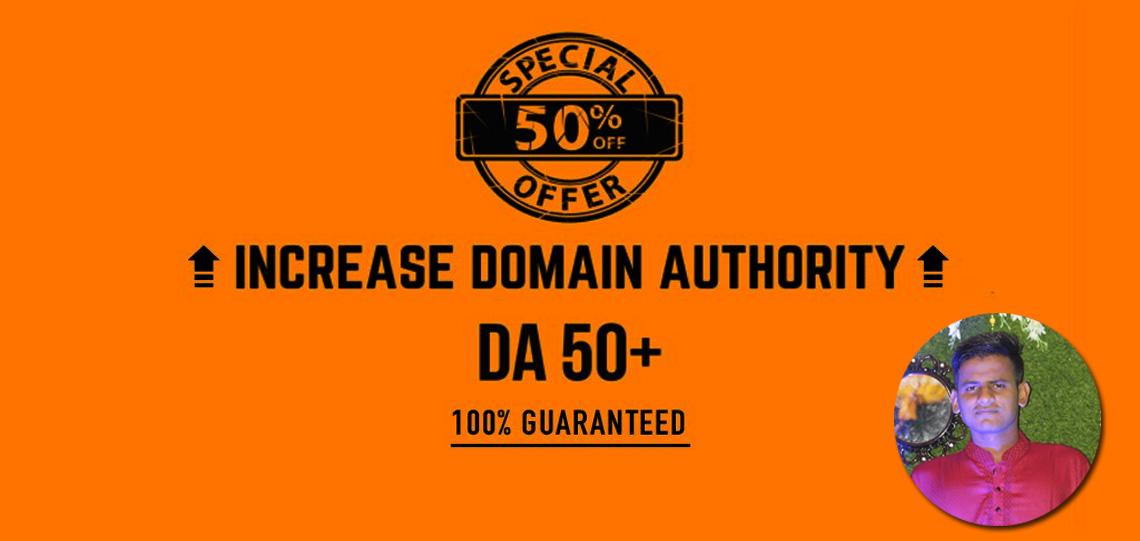 Increase Domain Authority MOZ DA 50+Plus