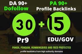 I Will Make 30 Profile Backlinks + 15 EDU/GOV Backlin...
