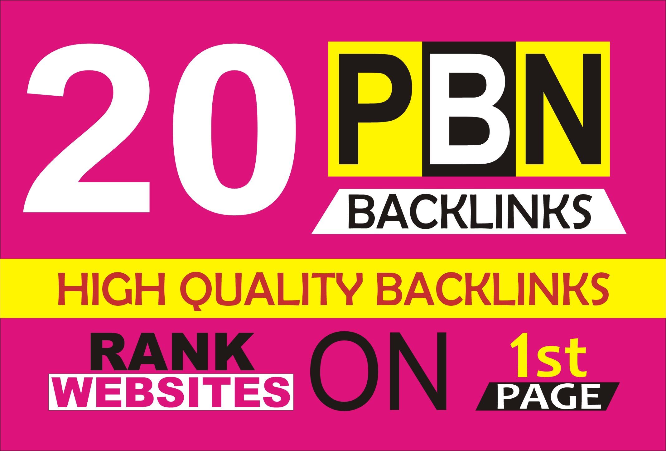 Build 20 PBN High PA DA TF CF Permanent SEO Backlinks...
