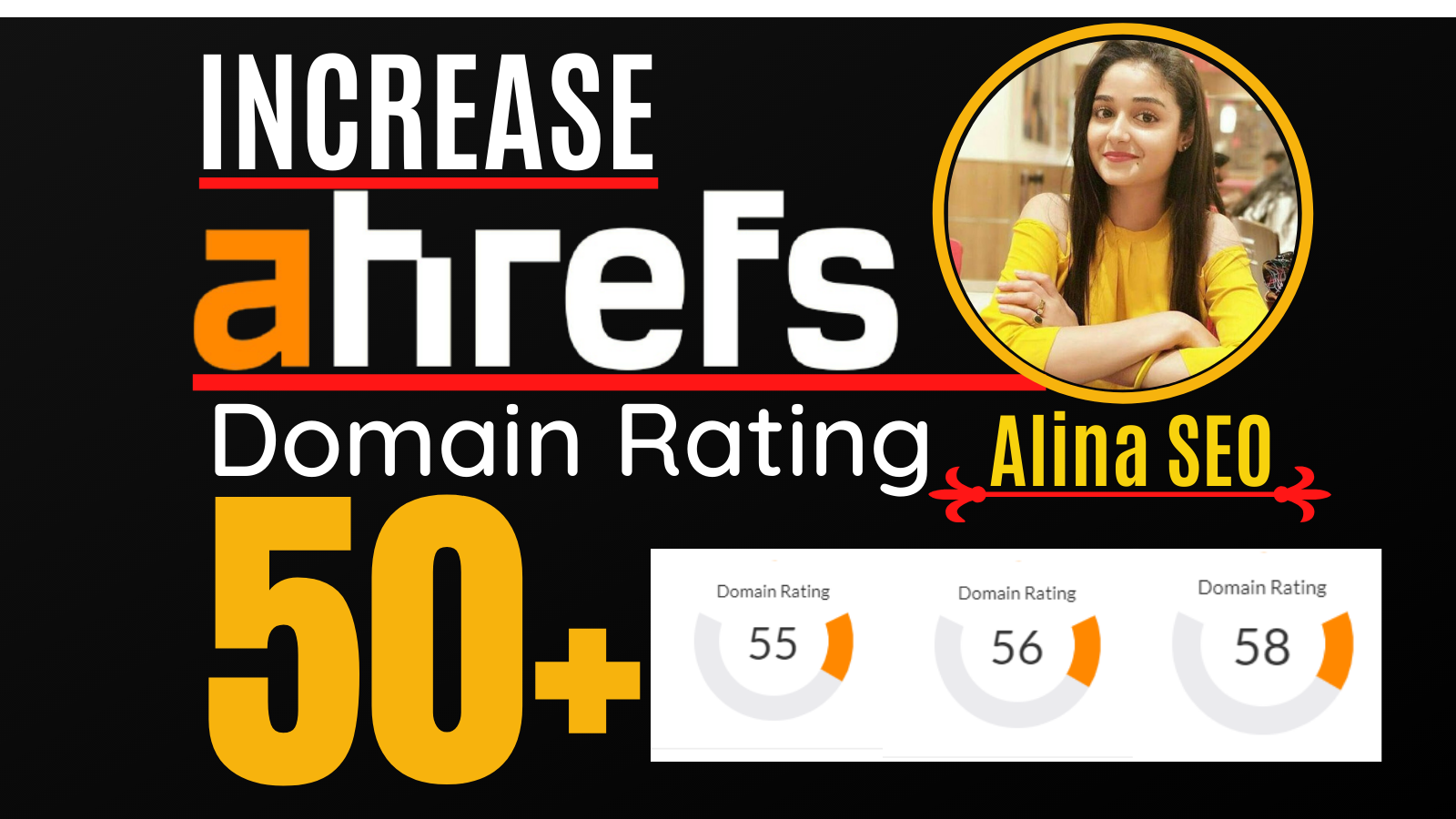 increase domain rating, ahrefs DR 50 plus with white...