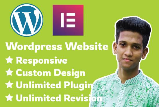 I will design responsive wordpress website or landing...