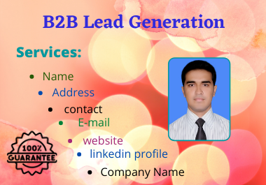 I will do B2B Lead Generation targeted leads and vali...