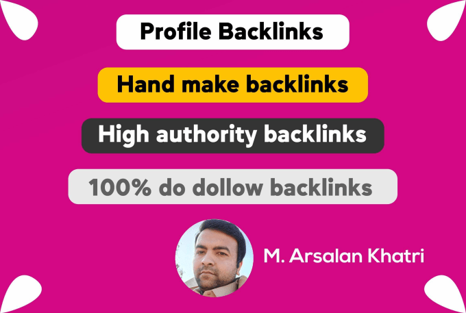 I will manually create 50 high authority profile back...