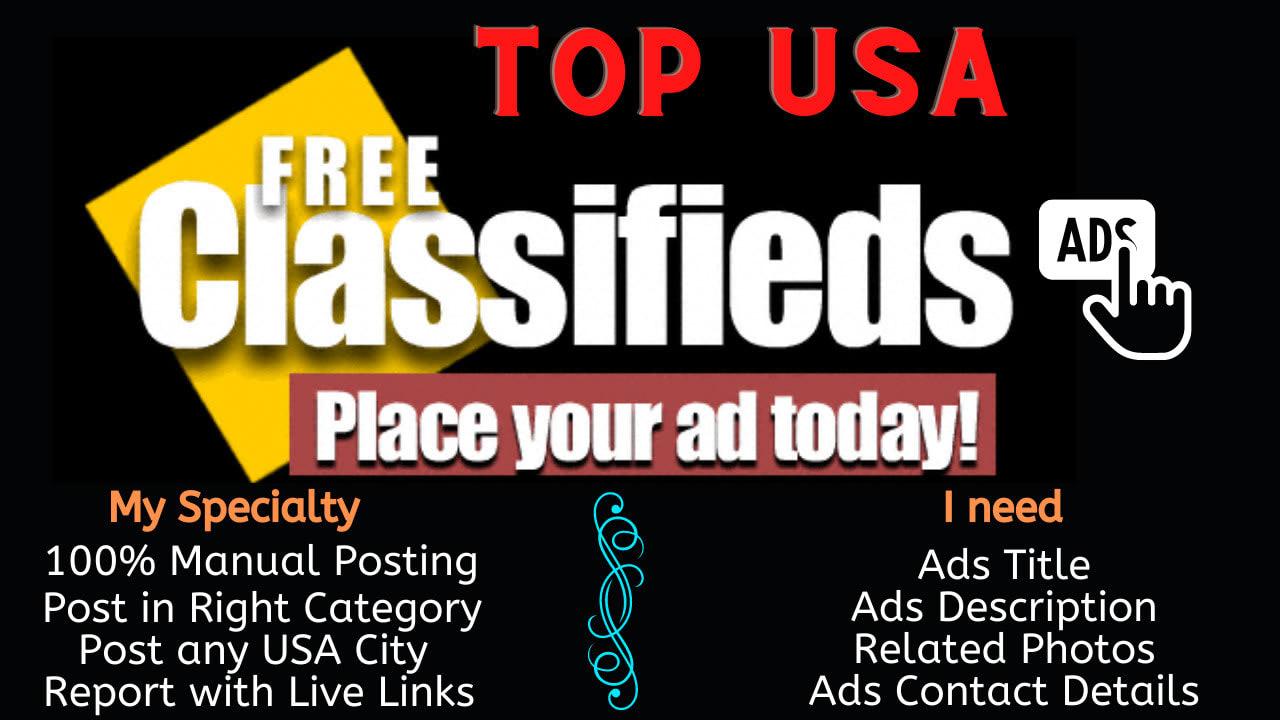 I will do classified ad posting on top ad sites of US...
