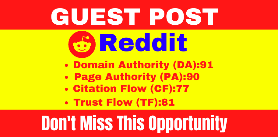 I will do write and publish a guest blog post on Redd...