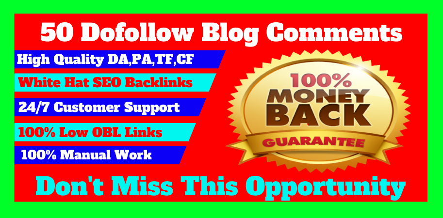 I will manually create 50 dofollow blog comments seo ...