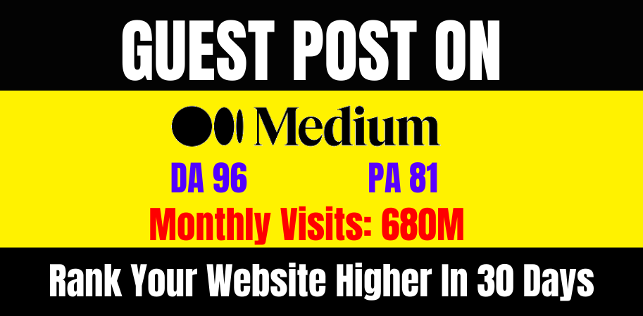 I will do write and publish guest post medium. com DA...