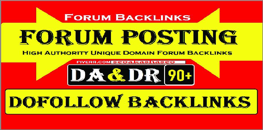 DOFOLLOW 40 Forum backlinks DA 20-80+ for Search Rank...