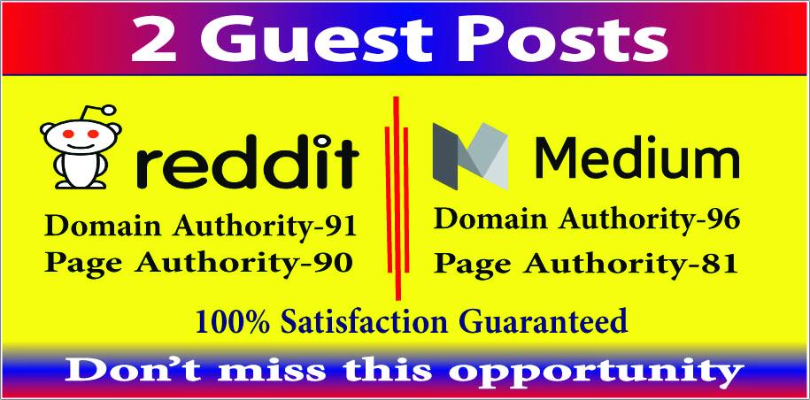Publish 2 guest post high DA-90 PA-90 medium reddit s...