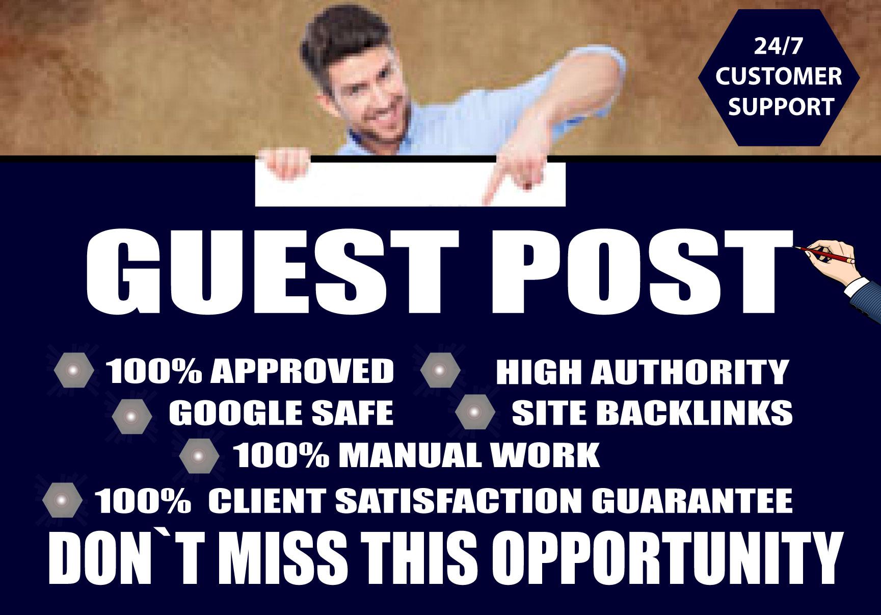 I Will Write and Publish 5 High Guest Posts on DA 50+...