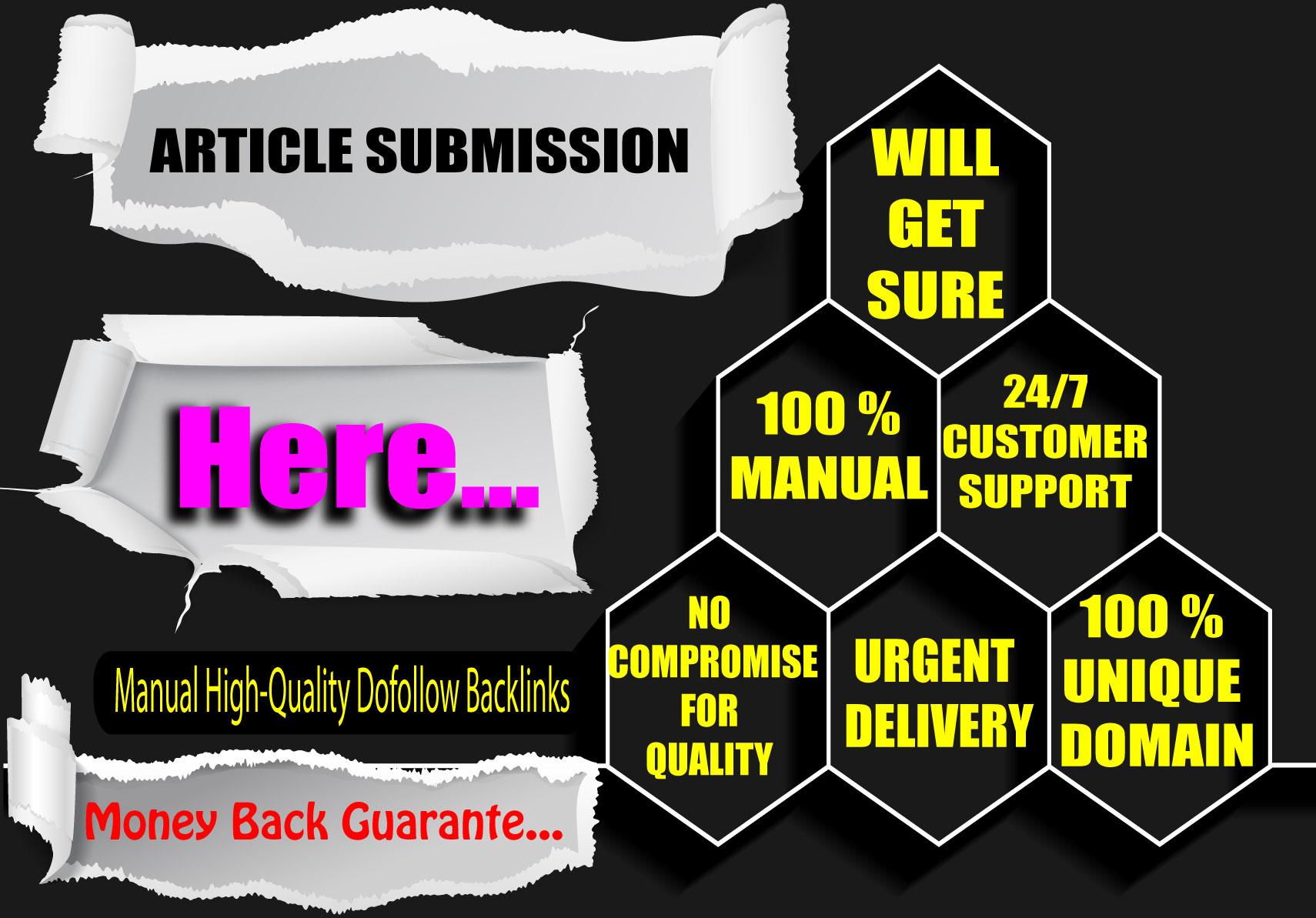 I will provide 35 article submission high da pa backl...
