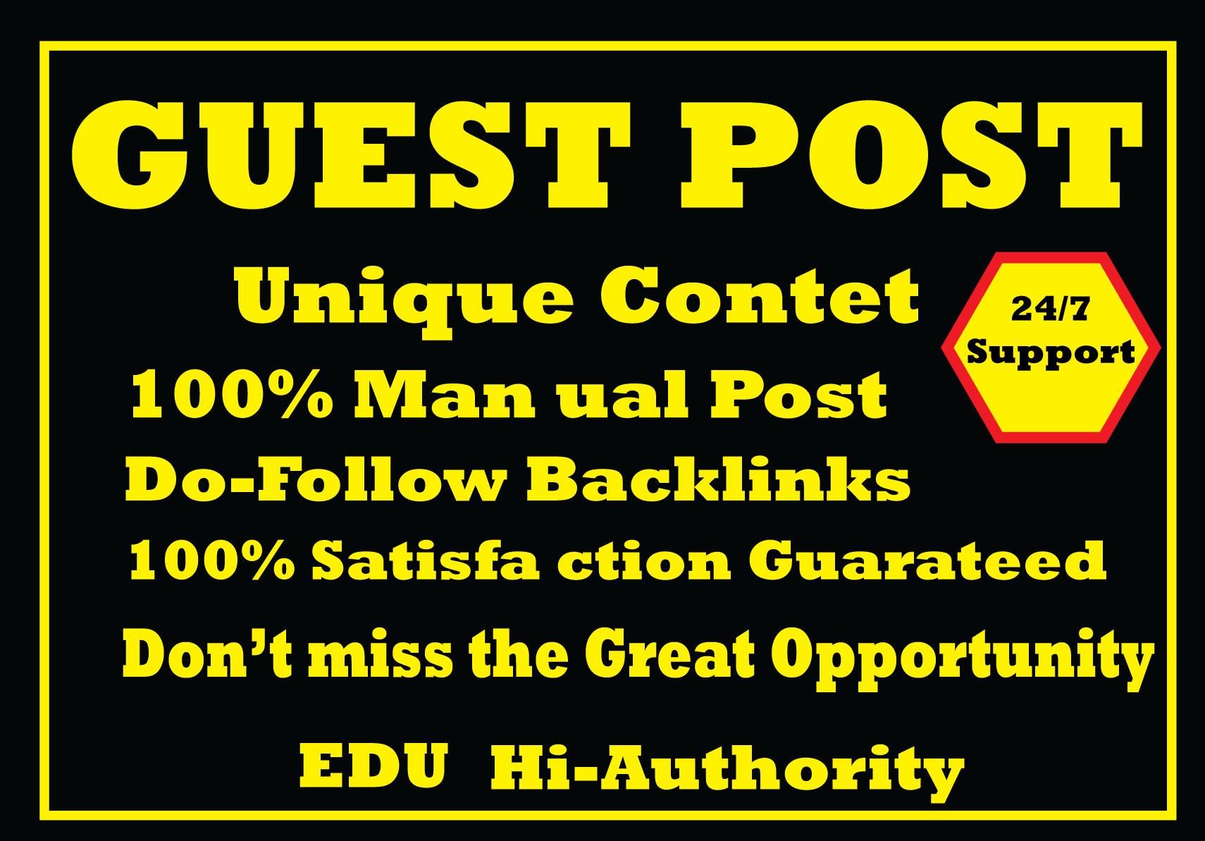 I will write and publish guest 5 post in high authori...