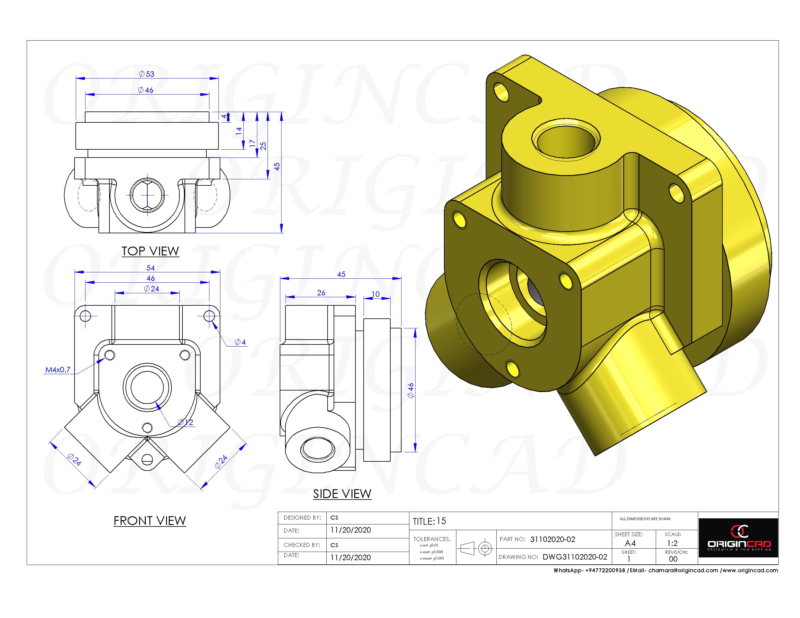 I Will Design 3D Cad Modeling, 2D drawings and 3D pri...