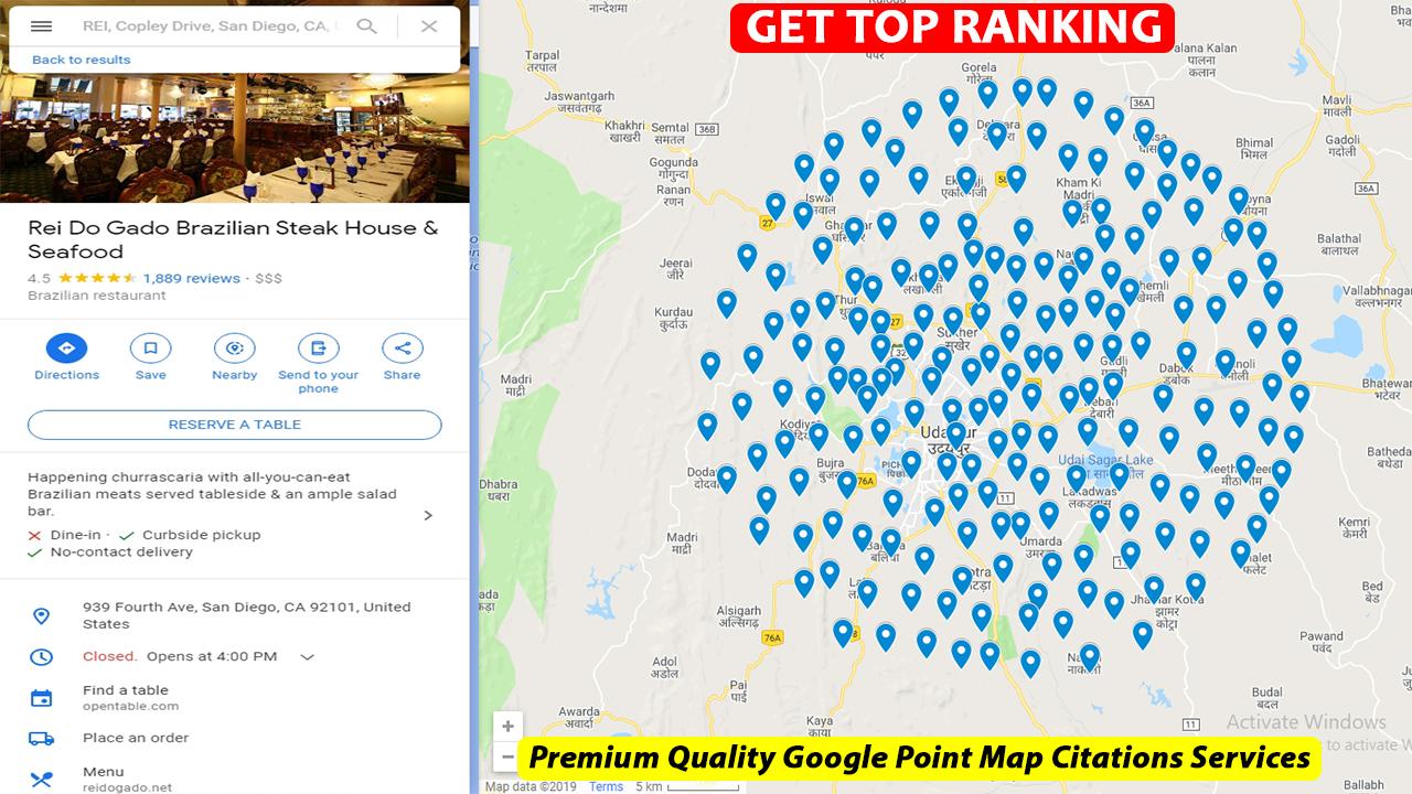 I will make 2000 google point map citation for local ...