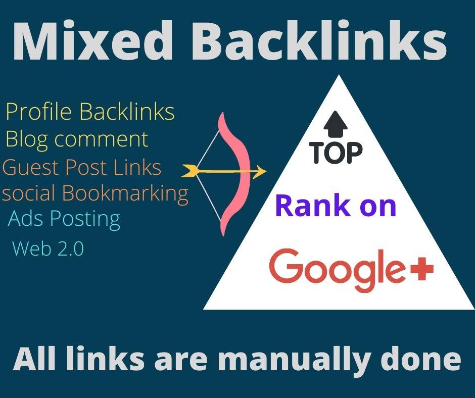100 Mixed backlinks DA 50 to 90+ Natural High quality...