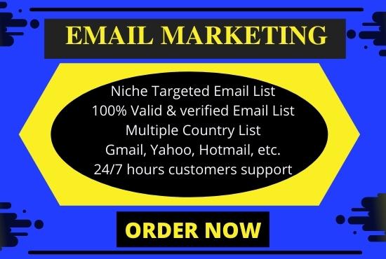 I will Provide 3000 Niche Targeted Active and Verifie...