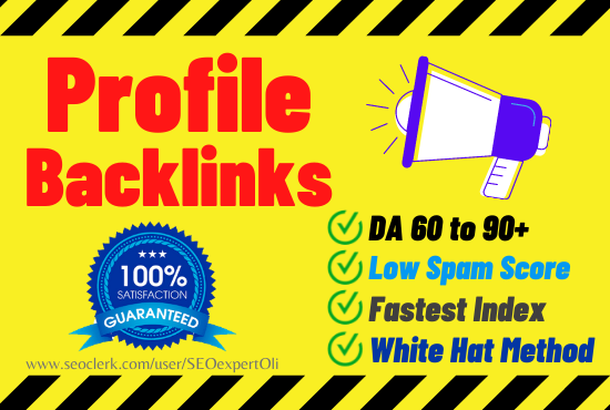 Manually Created 100 Profile Backlinks From High Auth...