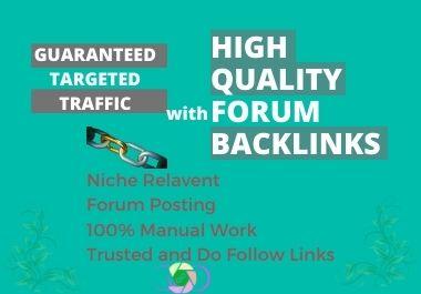 I will do niche related HQ 50 forum posting backlinks...