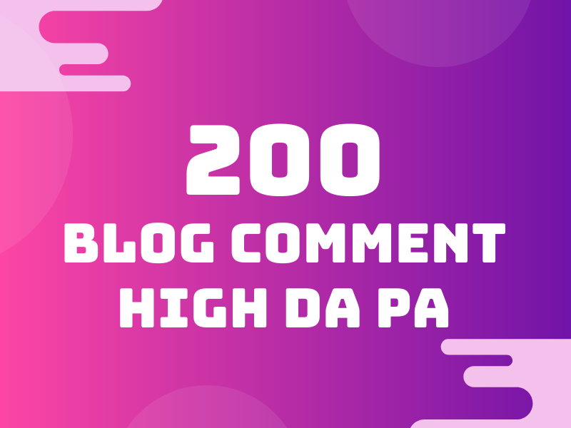 I will do 200 do follow manual blog comments high da ...