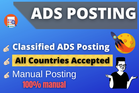 I Will Give you 10 classified ads posting service wit...