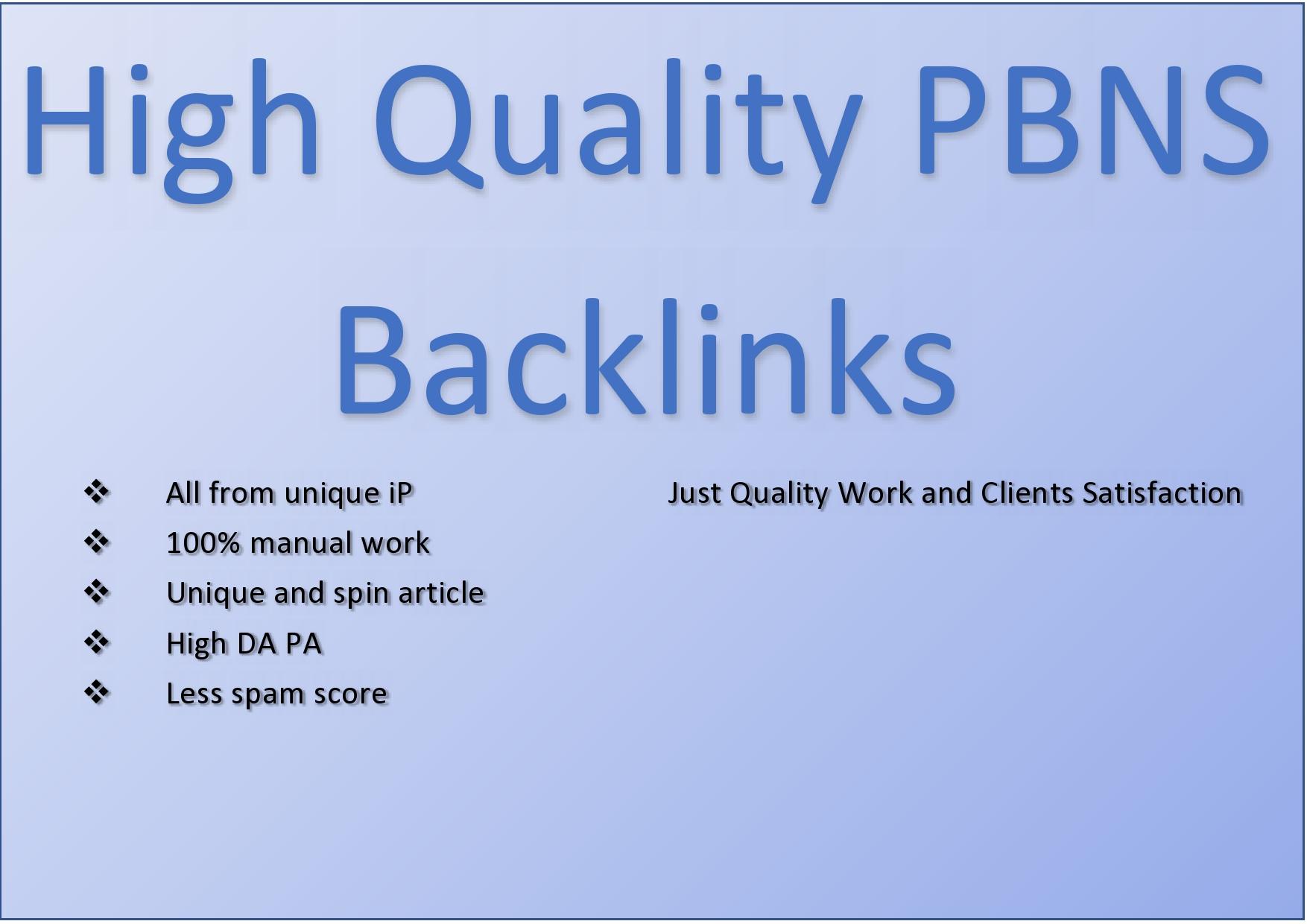 I will Create High DA PBNs Backlinks