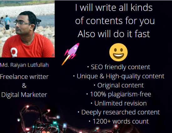 I will write all kinds of contents for you and will d...