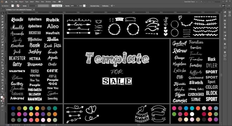 Print On Demand TEMPLATE in illustrator with over 131...