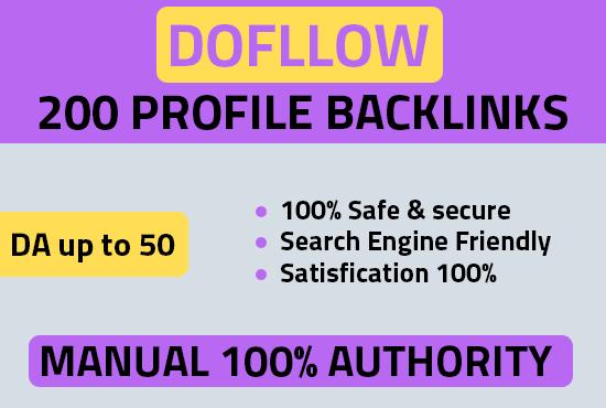 I will do 100 DOFOLLOW high DA PA profile backlinks f...