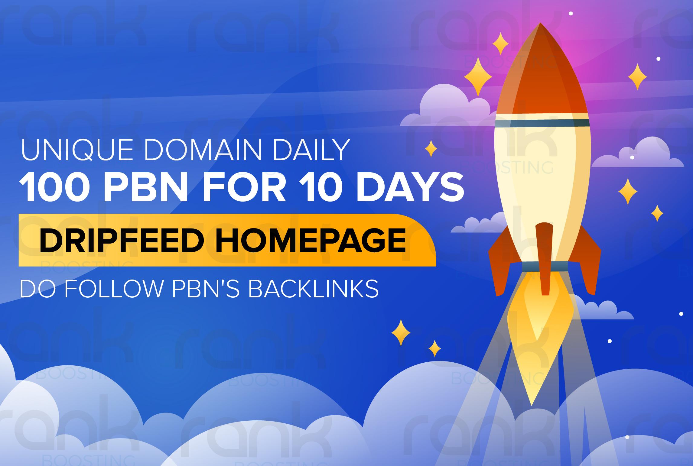 Unique Domain Daily 100 PBN for 10 days DRIPFEED Home...