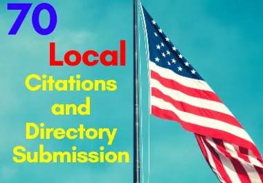 I will make 70 USA local citations and directory subm...