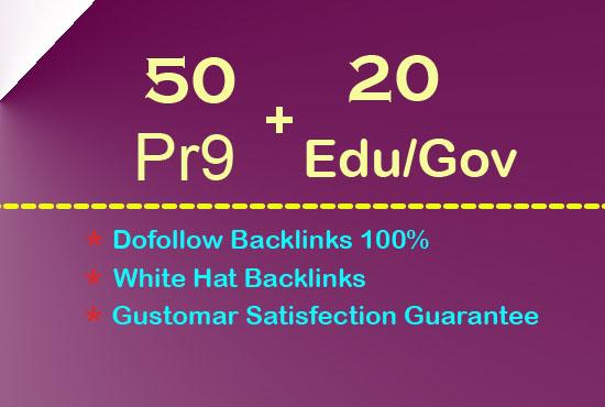 70 Permanent Backlinks 50 PR9 +20 EDU/GOV 80+ DA High...