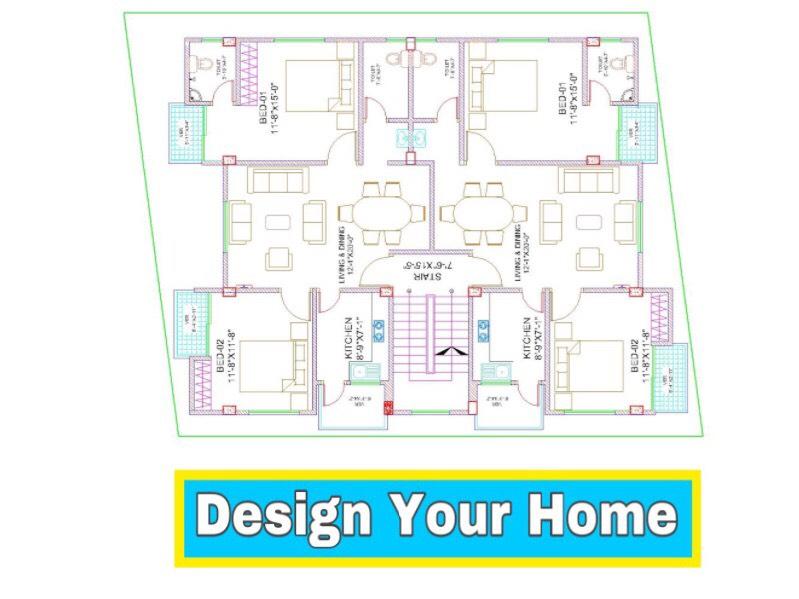I will create Your Bulding 2D FLOOR PLAN Design with ...