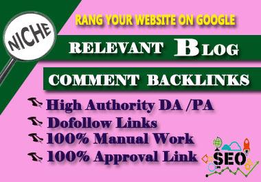 Build Manually 40 Dofollow Niche Relevant Blog Commen...