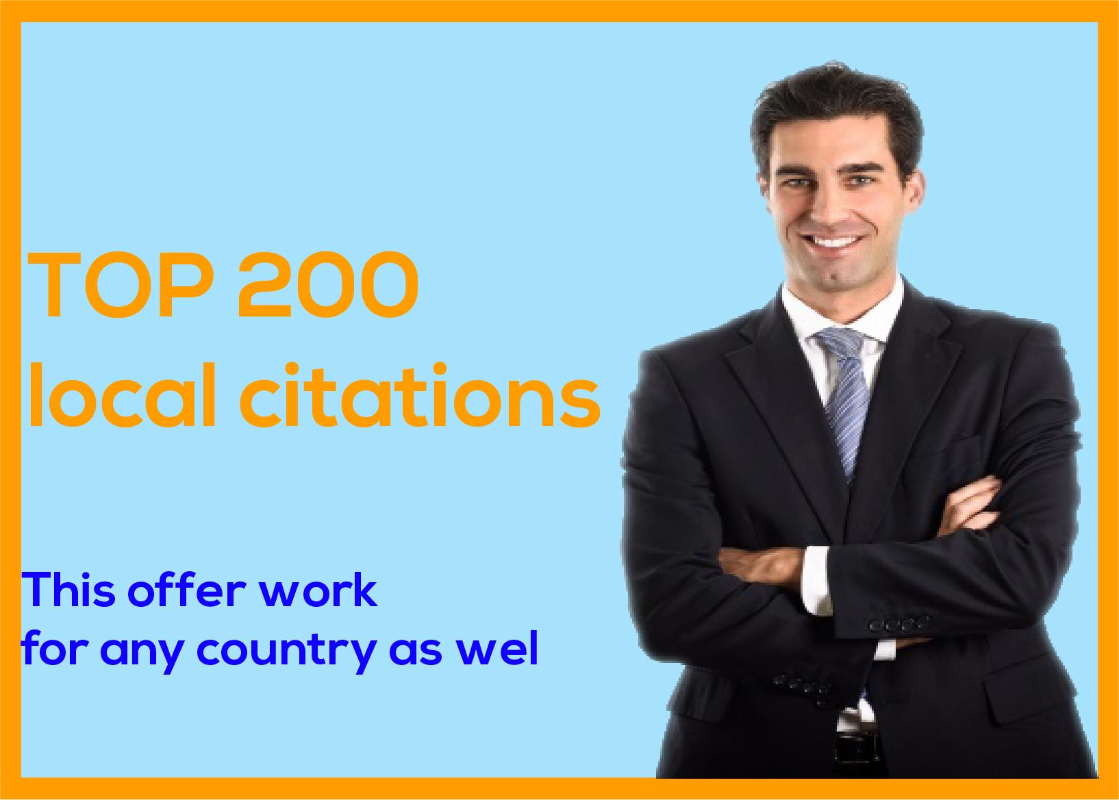 I will do 200 USA local citations and directory submi...