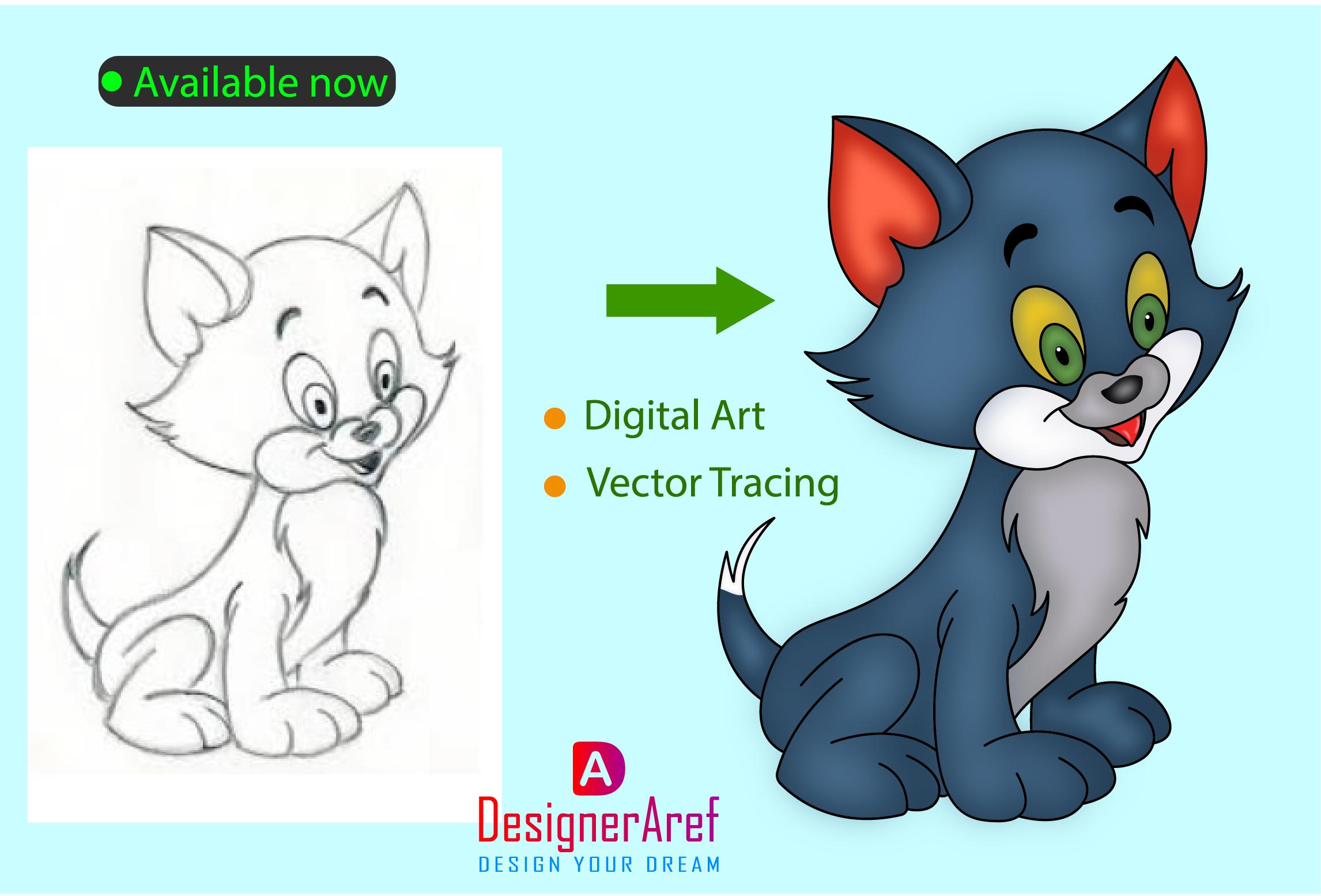 I will convert hand drawing into digital art and vect...
