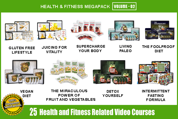 Offer 25 Health and Fitness Video Course Mega Pack Vo...