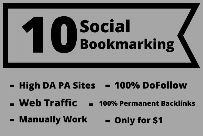 I will build 10 Social Bookmarking on high DA PA site...