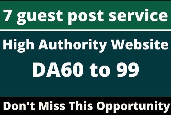 Publish 7 guest post on high quality website with per...