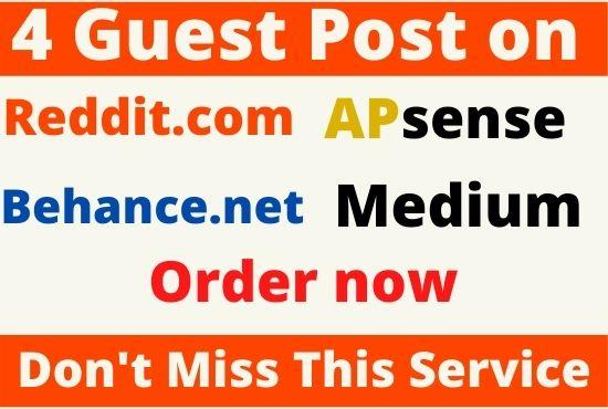 DA90+ Write and Publish 4 Guest Post on Medium, Beha...